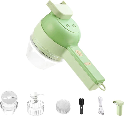 4 in 1 Handheld Electric Vegetable Cutter Set Chili Vegetable Crusher Garlic Masher
