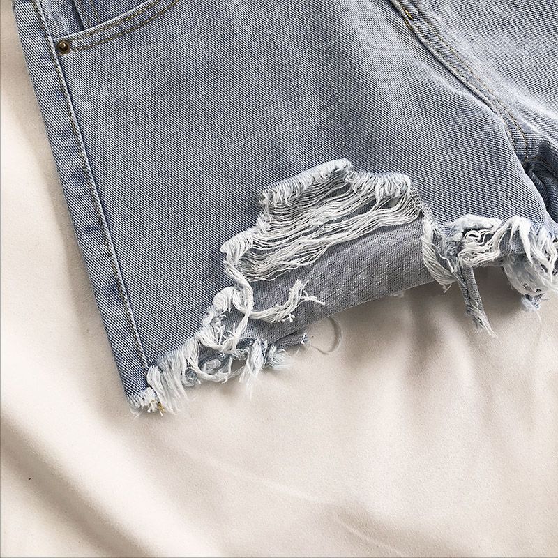 High Waist Ripped Denim Shorts - KYLIE