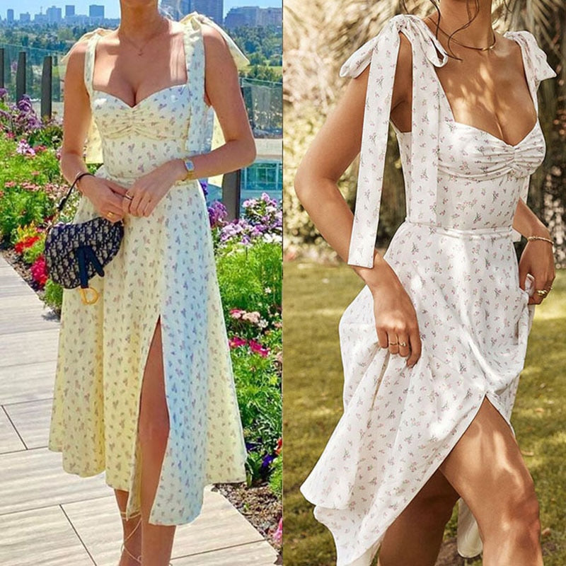 Floral Sundress With Slit - SADIE