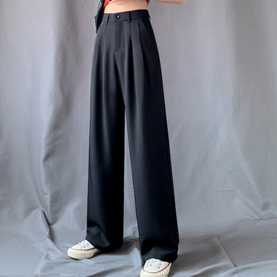 Pleated High Waist Loose Trousers And Shirt - Tilly