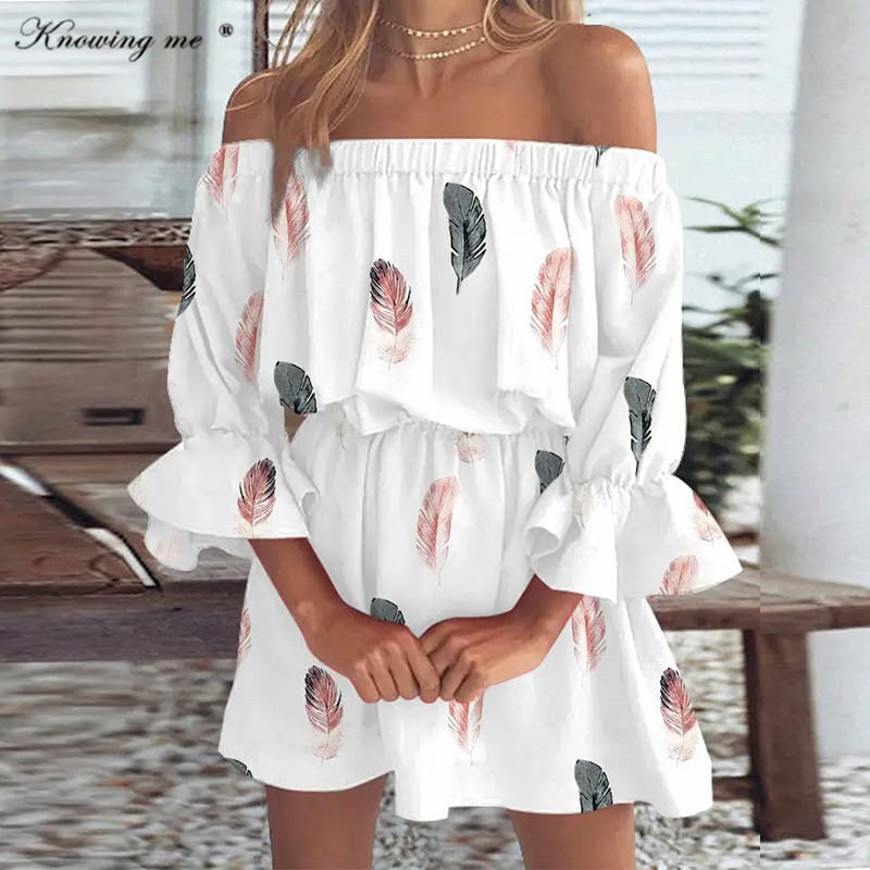 Women's Off shoulder mini dress - SHASHEY