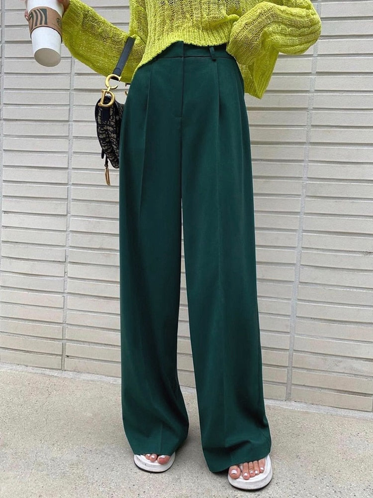 Pleated High Waist Trousers - KORA