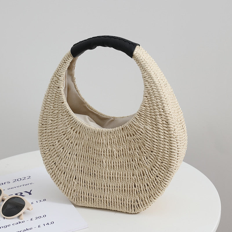 Round Rattan Handbag for Women - FREALY