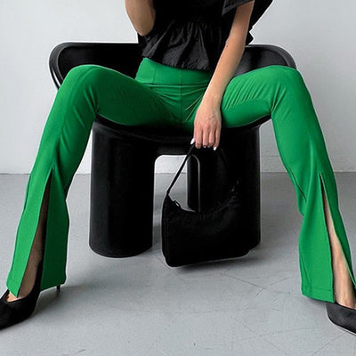 Elegant High Waist Flare Pants - SHEA