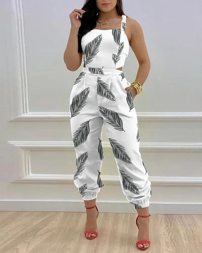 Women's Sleeveless Long Jumpsuit Plus Size - KAZEY