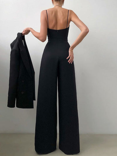 Elegant High Waist Wide Leg Jumpsuit - GEMZ