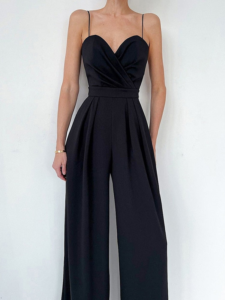 Elegant High Waist Wide Leg Jumpsuit - GEMZ