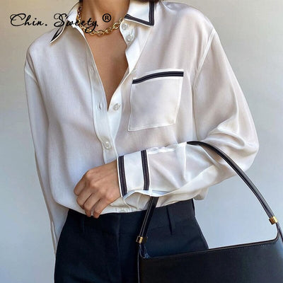 White Elegant Women's Shirt - SHIRLY