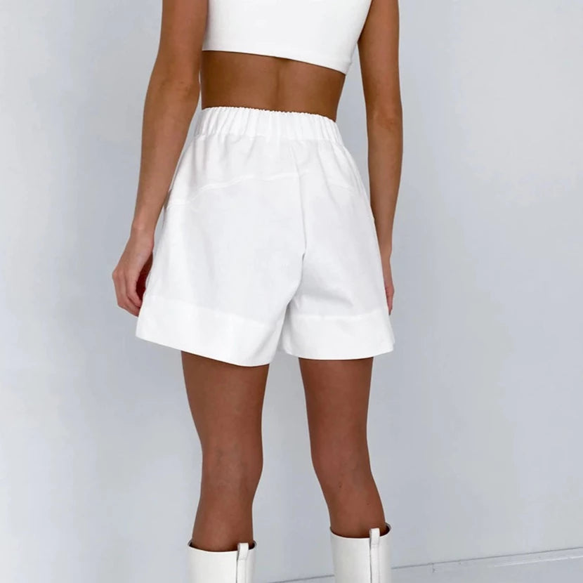 White Baggy Shorts - STELLA