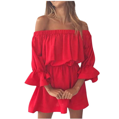 Women's Off shoulder mini dress - SHASHEY