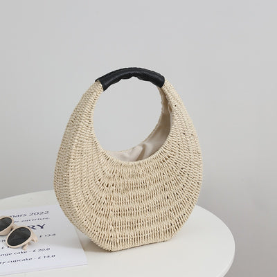 Round Rattan Handbag for Women - FREALY