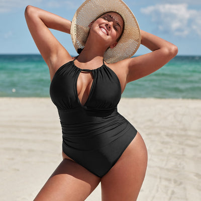 Women's Plus Size Backless One Piece Swimsuit - LEANNE