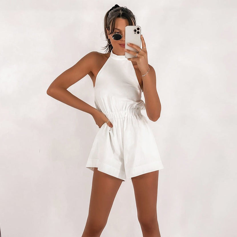 Backless Halter Romper One Piece - LYSSA