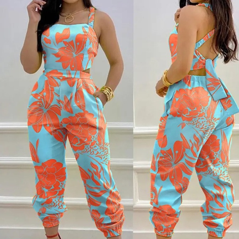 Women's Sleeveless Long Jumpsuit Plus Size - KAZEY