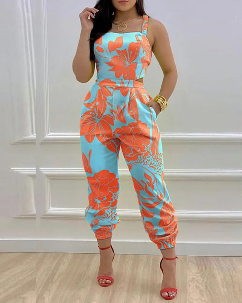 Women's Sleeveless Long Jumpsuit Plus Size - KAZEY