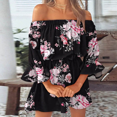 Women's Off shoulder mini dress - SHASHEY