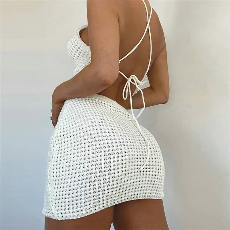 Summer Knitted Mini Skirt Set - IBY