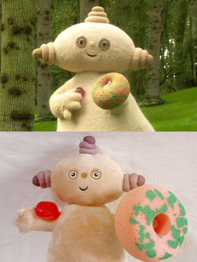 Makka pakka sponge and red soap Bath Toy