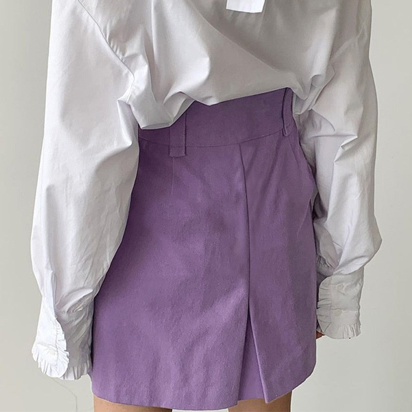 High Waist Folds Short Skirts - Viola