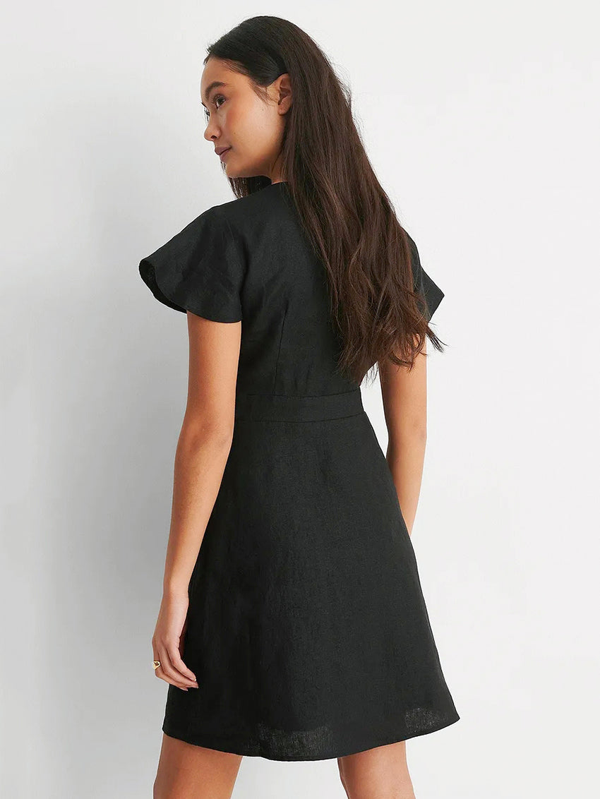 Hollow Out V-Neck Dress - Lavi