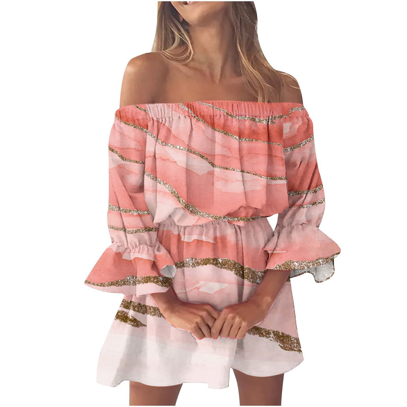 Women's Off shoulder mini dress - SHASHEY