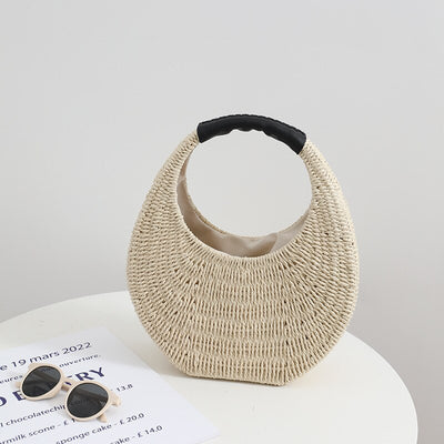 Round Rattan Handbag for Women - FREALY