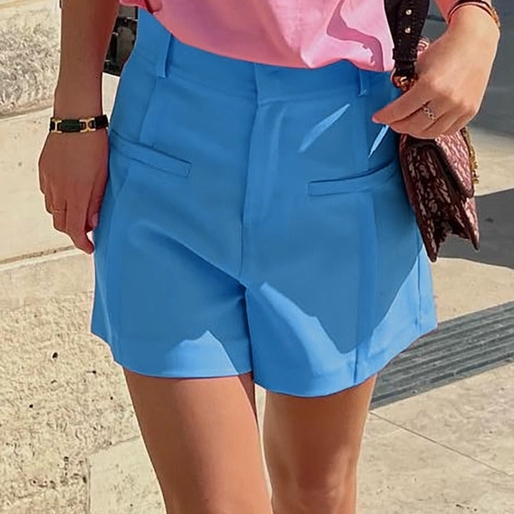 High Waist Pleated Shorts - CAMILA