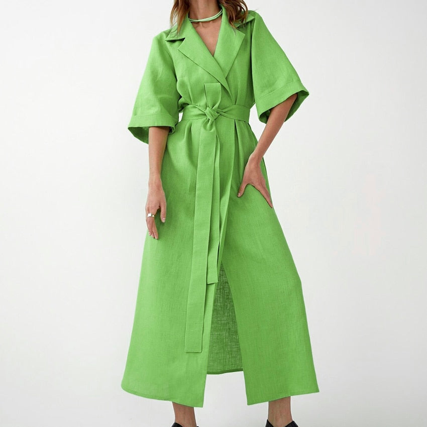 Women's Long Wrap Dresses - SHIELY